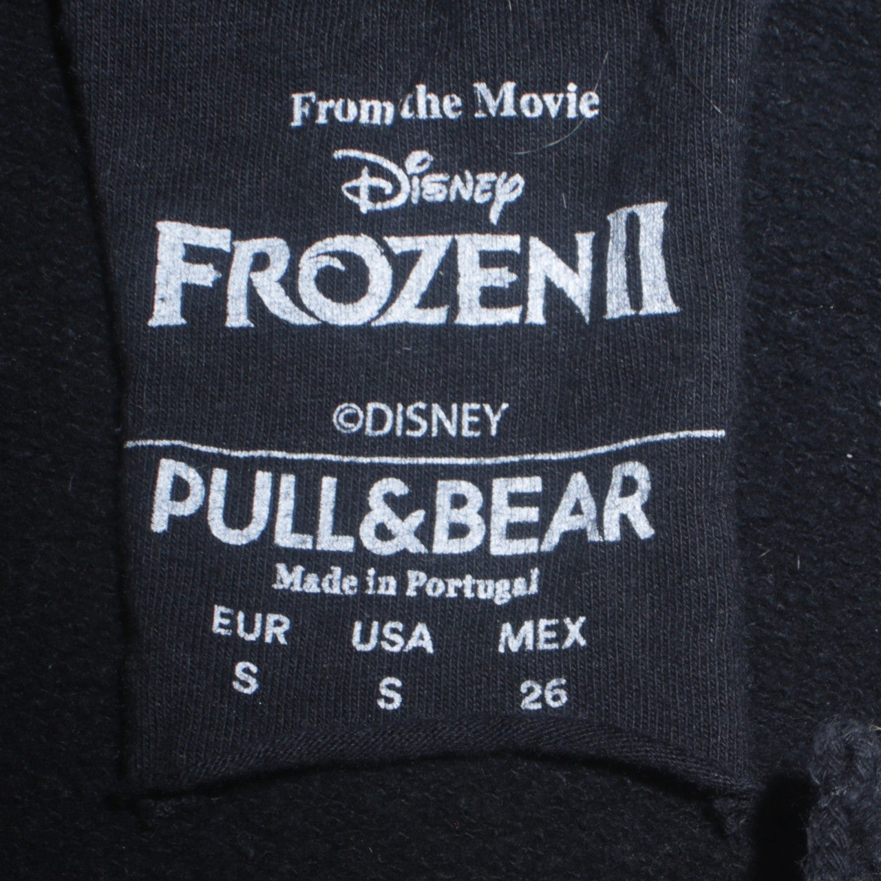 Pull & Bear Disney Frozen II Black Hoodie S Women Elsa Graphic Print