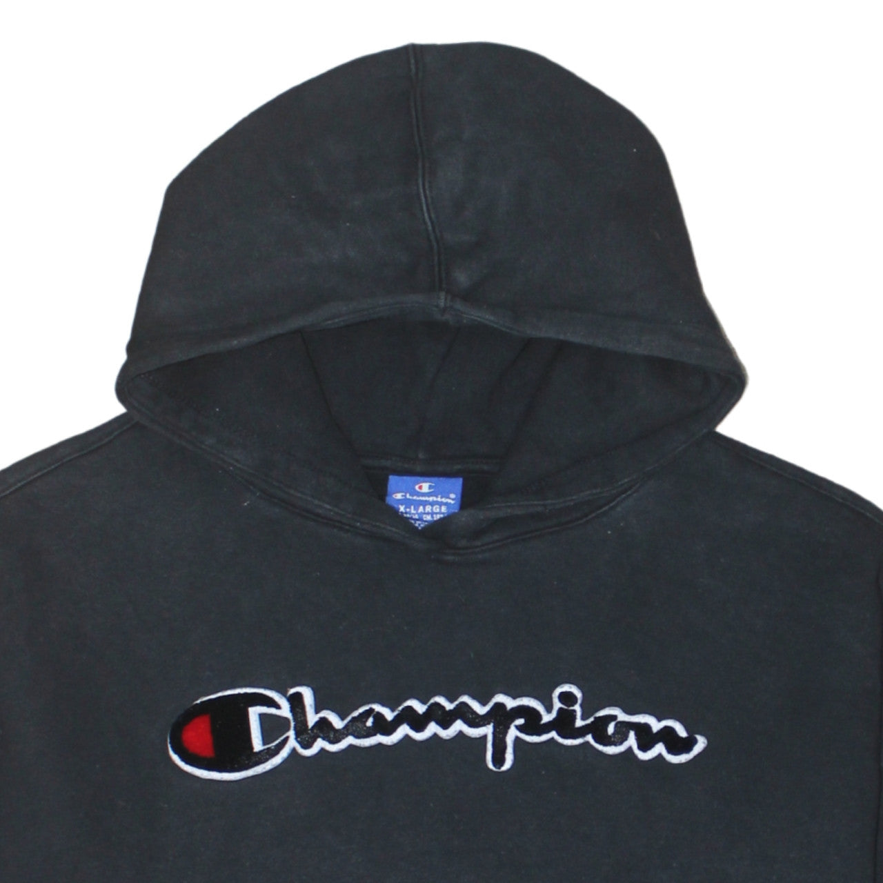 Champion Girls Black Hoodie X-Large 13-14 Years Cotton Pullover Logo Sweatshirt