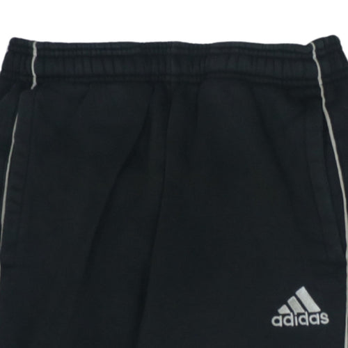 Adidas Men's Black Track Pants S Regular Fit Fleece Activewear