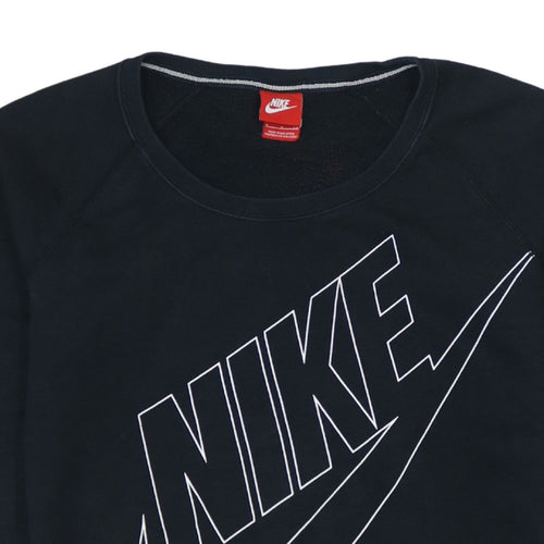 Nike Men's Black Graphic Logo Crew Neck Pullover Sweatshirt S