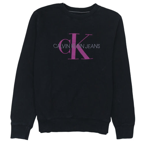 Calvin Klein Jeans Women's Black Logo Cotton Sweatshirt Size L