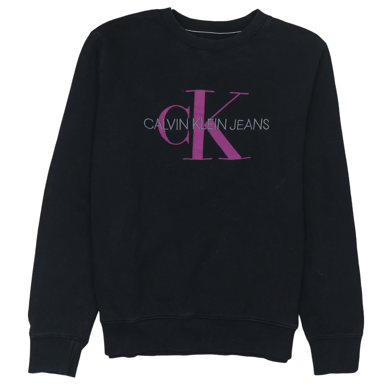 Calvin Klein Jeans Women's Black Logo Cotton Sweatshirt Size L