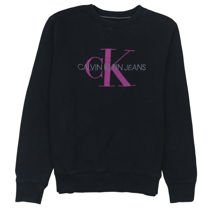 Calvin Klein Jeans Women's Black Logo Cotton Sweatshirt Size L