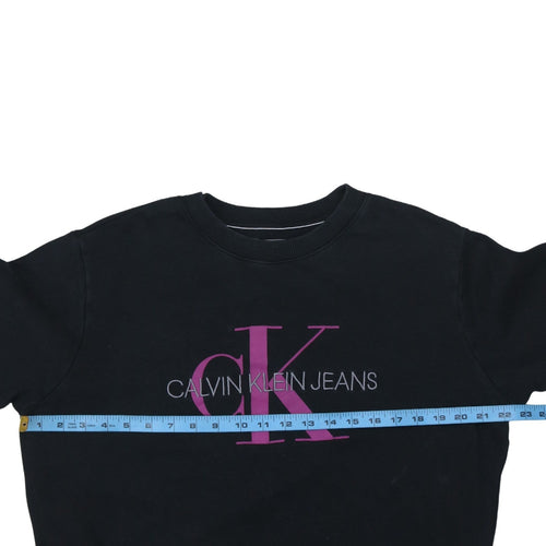 Calvin Klein Jeans Women's Black Logo Cotton Sweatshirt Size L