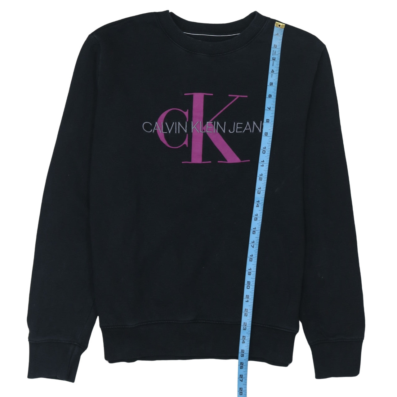 Calvin Klein Jeans Women's Black Logo Cotton Sweatshirt Size L