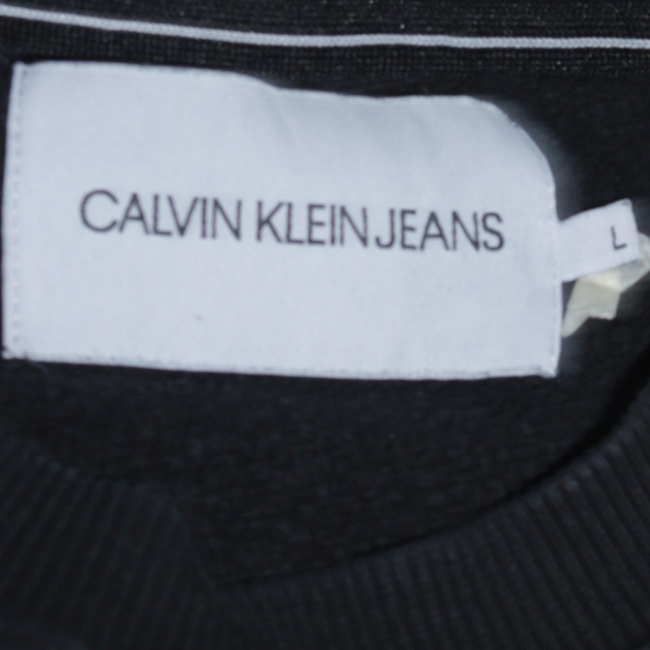Calvin Klein Jeans Women's Black Logo Cotton Sweatshirt Size L