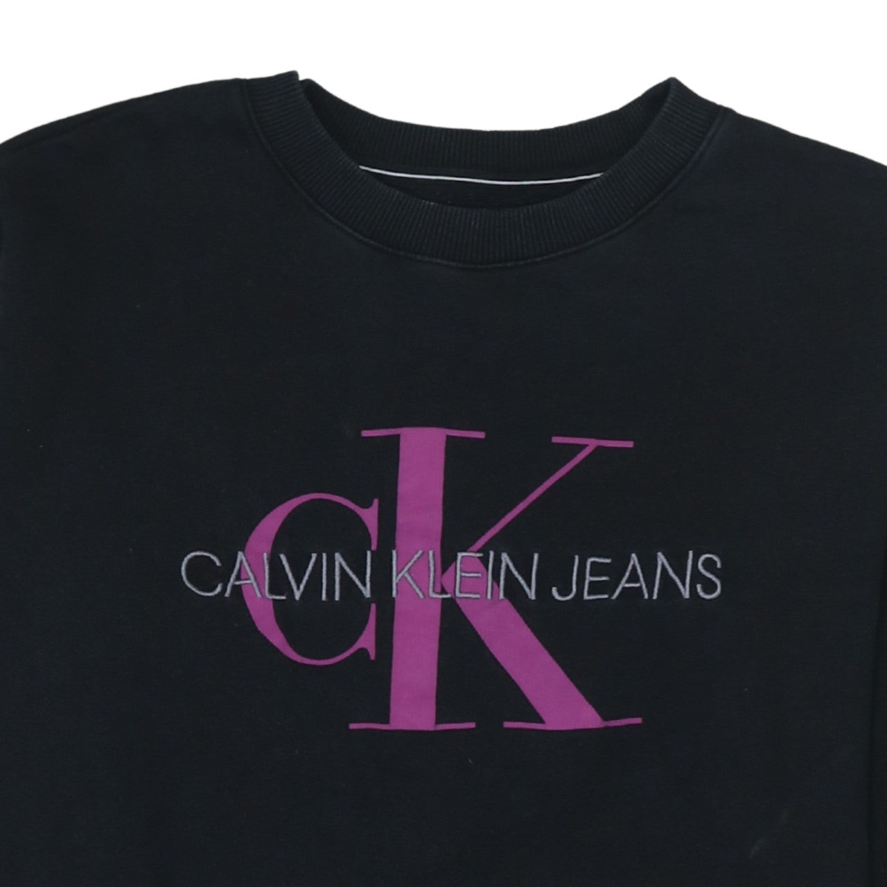 Calvin Klein Jeans Women's Black Logo Cotton Sweatshirt Size L