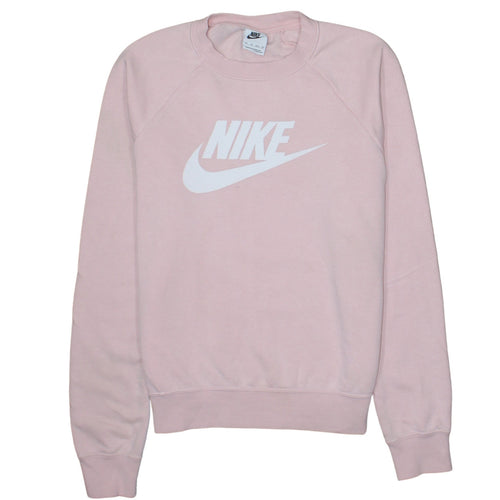Nike Womens Pink Crew Neck Pullover Sweatshirt XS Cotton Blend