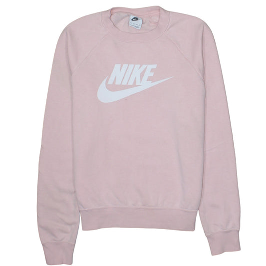 Nike Womens Pink Crew Neck Pullover Sweatshirt XS Cotton Blend
