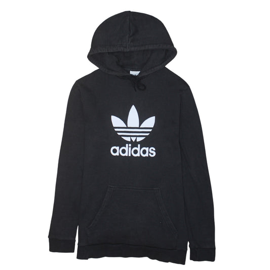 Adidas Mens Black Pullover Hoodie Medium Logo Fleece Sweatshirt