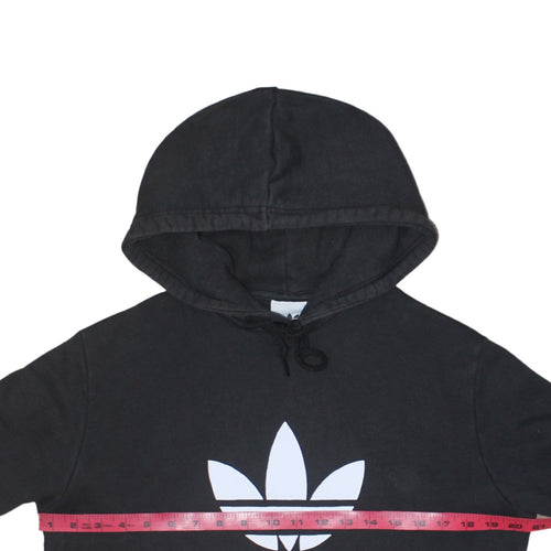 Adidas Mens Black Pullover Hoodie Medium Logo Fleece Sweatshirt