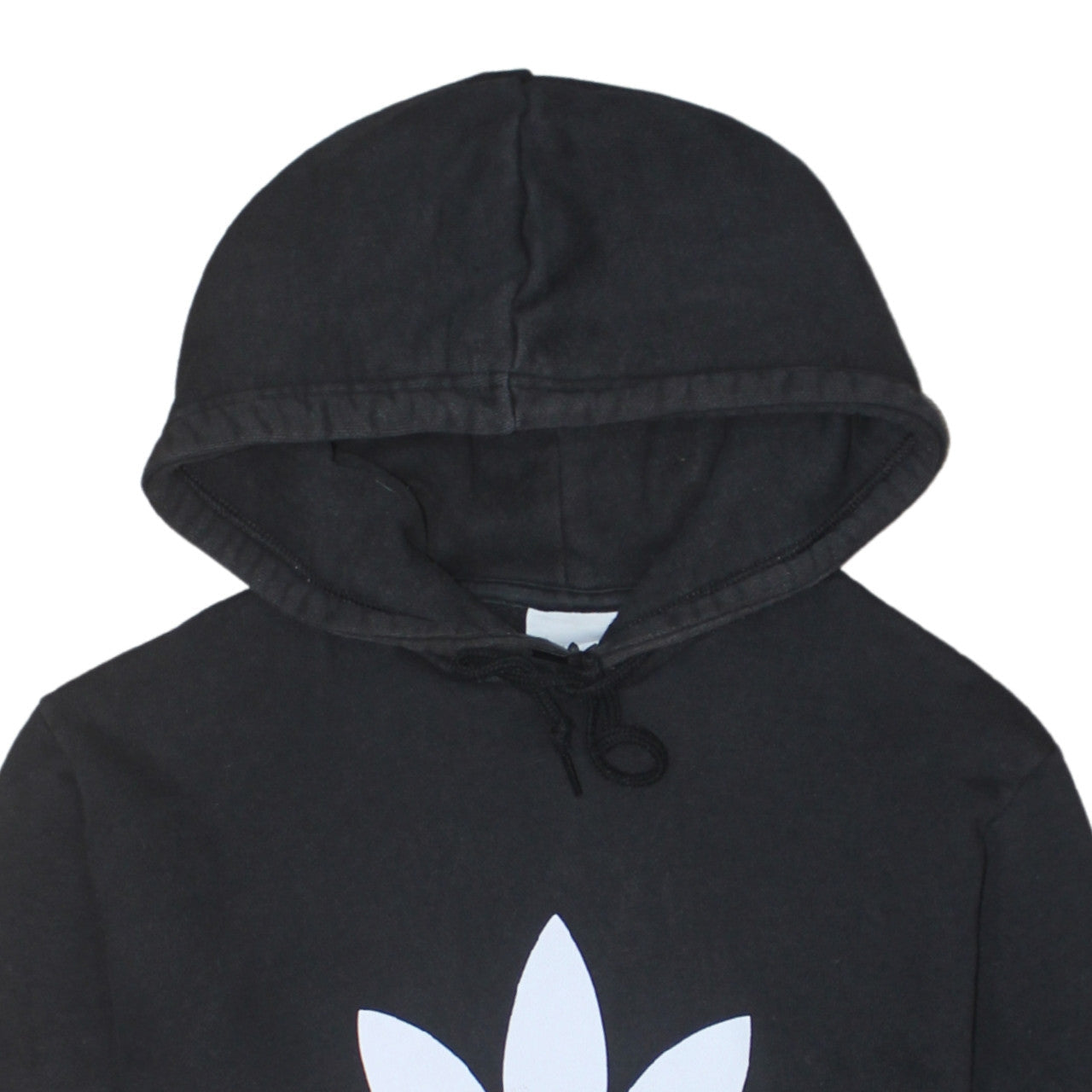 Adidas Mens Black Pullover Hoodie Medium Logo Fleece Sweatshirt