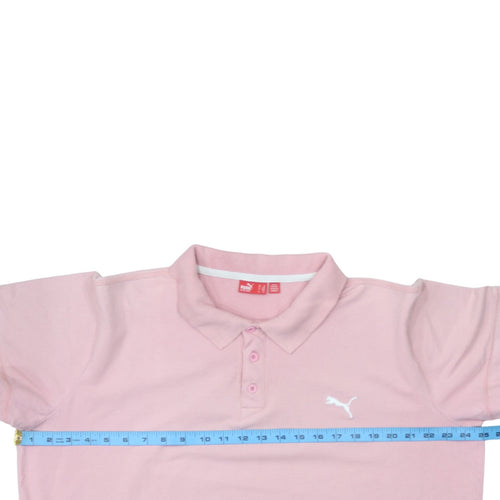 Puma Womens Pink Polo Shirt XL Short Sleeve Cotton Blend