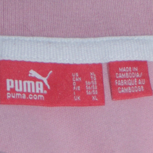 Puma Womens Pink Polo Shirt XL Short Sleeve Cotton Blend