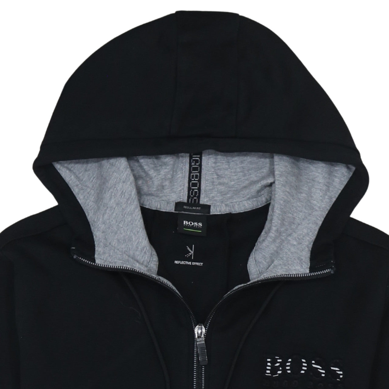 Hugo Boss Men's Black Regular Fit Full Zip Hoodie Size M