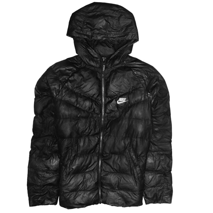 Nike Girls Black Hooded Puffer Jacket XL 158-170cm Winter Coat