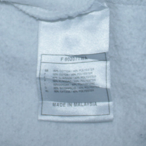 Nike Womens Light Grey Blue 1/4 Zip Hoodie Medium Cotton Blend