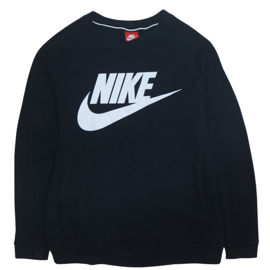 Nike Womens Black Small Pullover Crew Neck Logo Sweatshirt