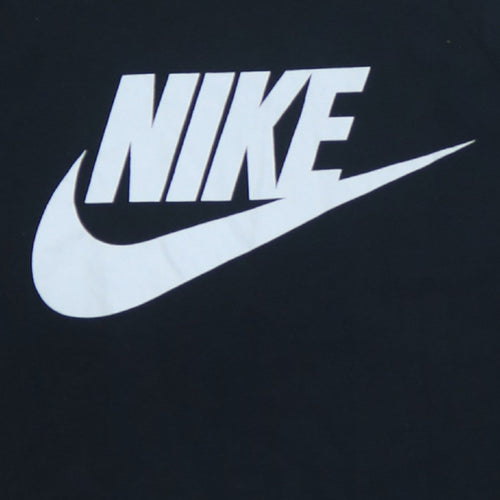 Nike Womens Black Small Pullover Crew Neck Logo Sweatshirt