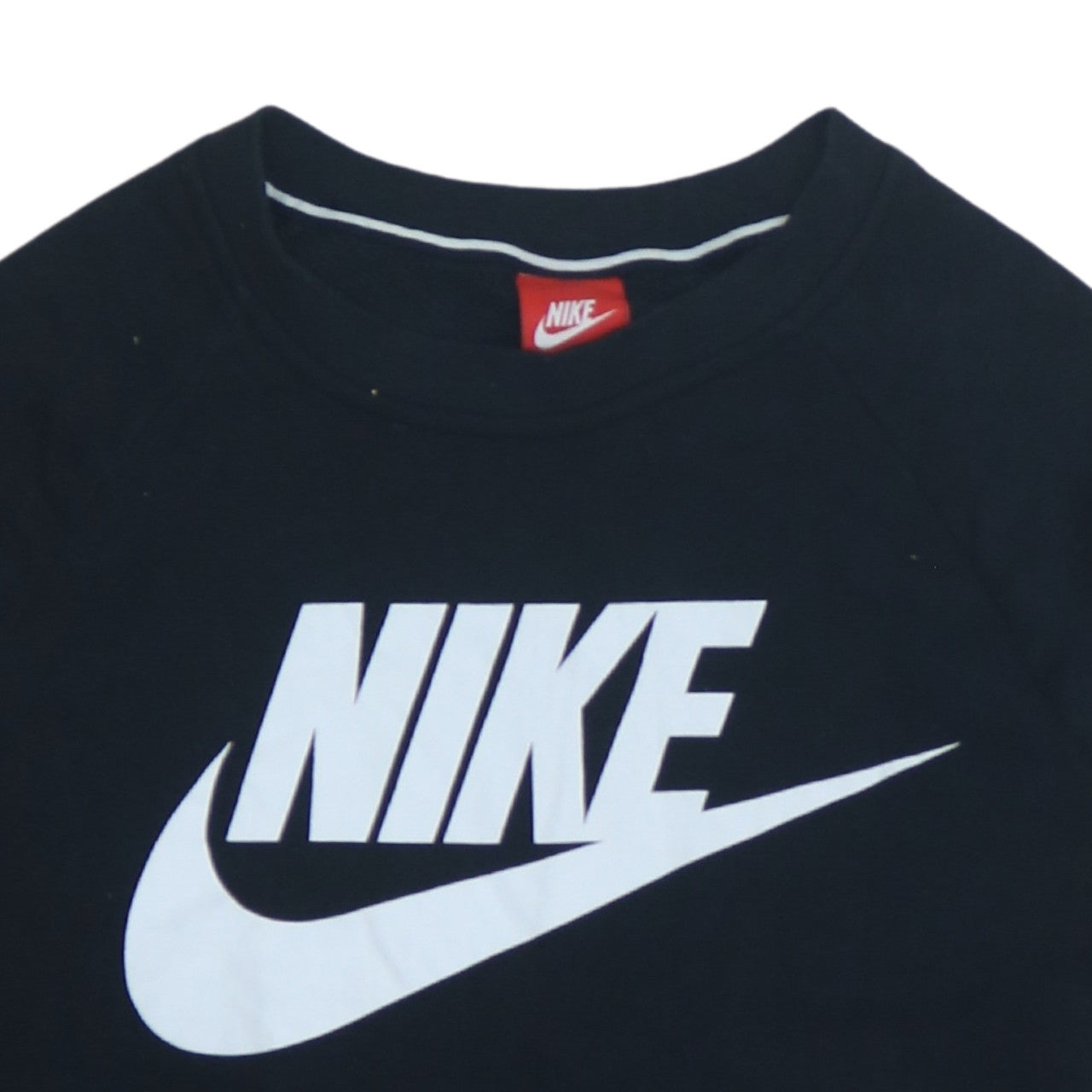 Nike Womens Black Small Pullover Crew Neck Logo Sweatshirt