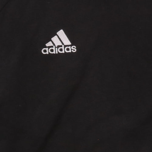 Adidas Womens Black XL Pullover Hoodie with Logo and Pockets