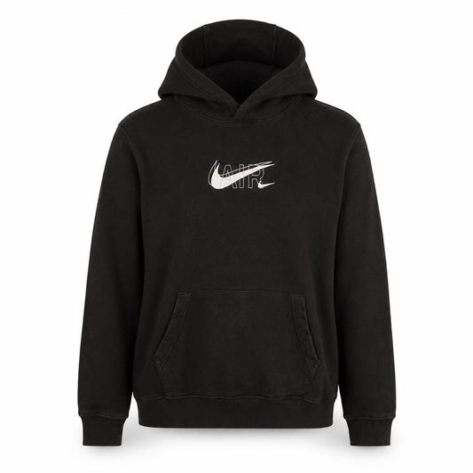 Front view of Nike Air Black Hoodie Women's M Pullover Fleece Sweatshirt