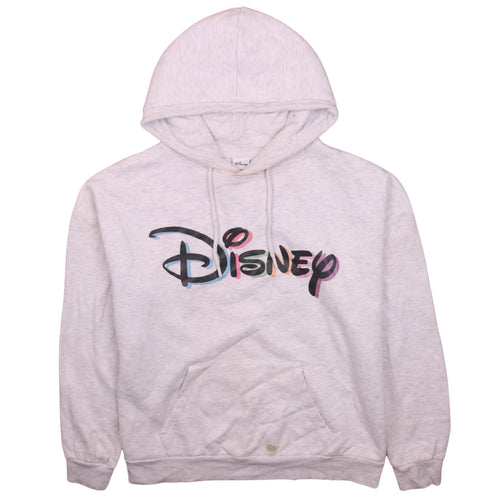 Disney Women's Beige Pullover Hoodie Size L Logo Design