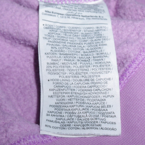 Nike Womens Purple Pullover Hoodie Medium Cotton Blend Sweatshirt