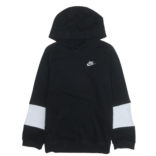 Nike Boys Black XL Pullover Fleece Hoodie with Colourblock Sleeves