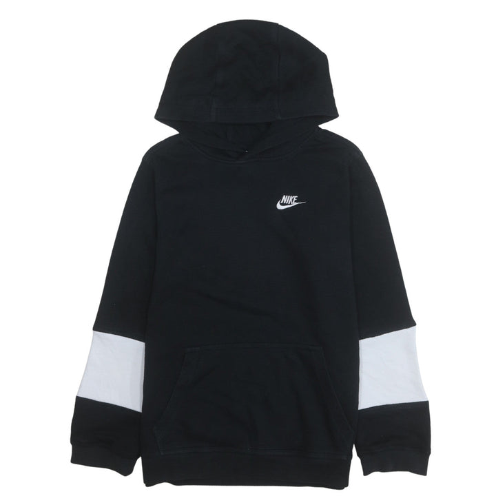 Nike Boys Black XL Pullover Fleece Hoodie with Colourblock Sleeves