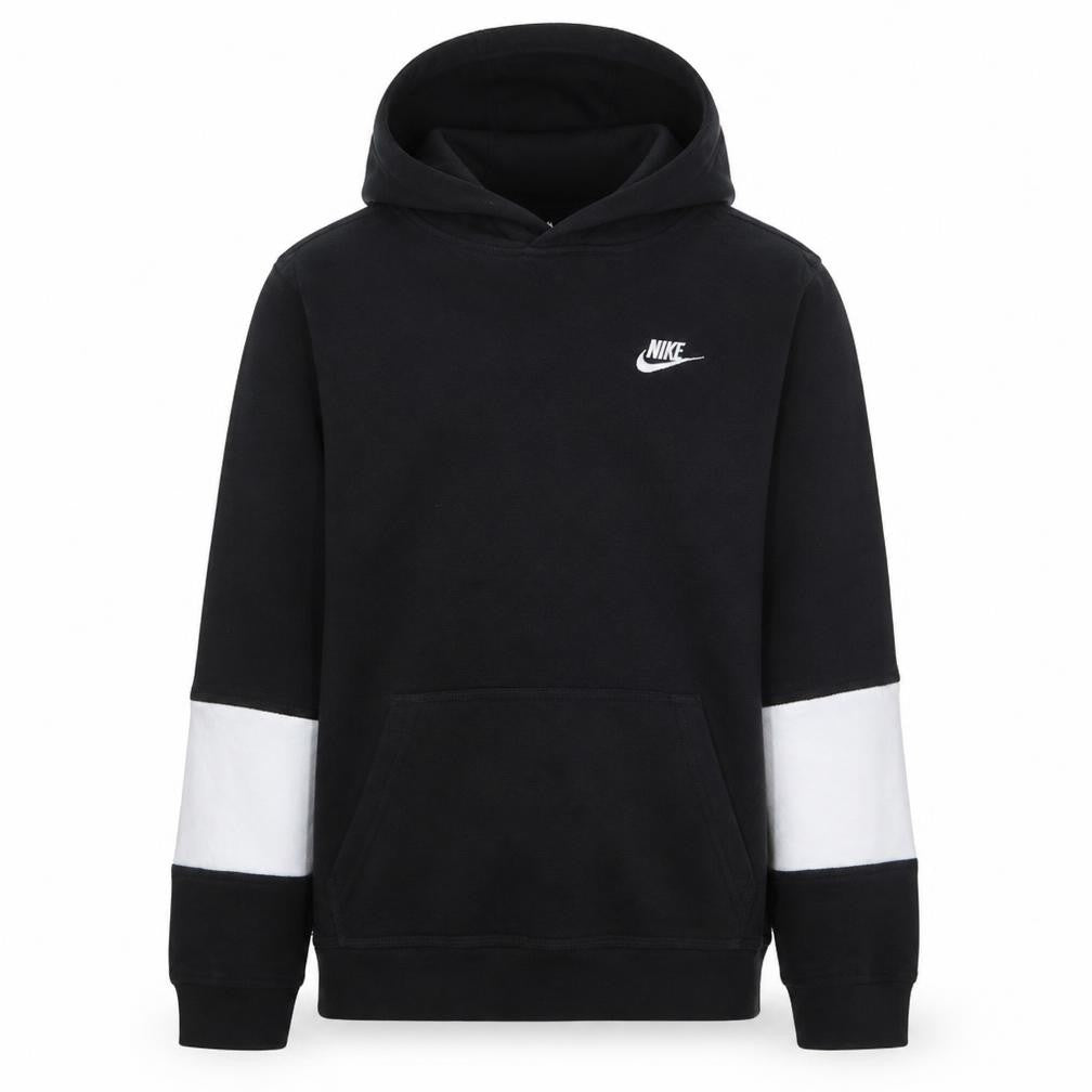 Nike Boys Black XL Pullover Fleece Hoodie with Colourblock Sleeves