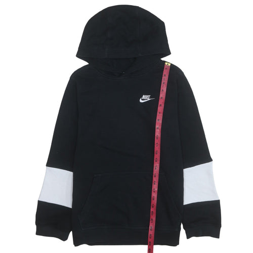 Nike Boys Black XL Pullover Fleece Hoodie with Colourblock Sleeves