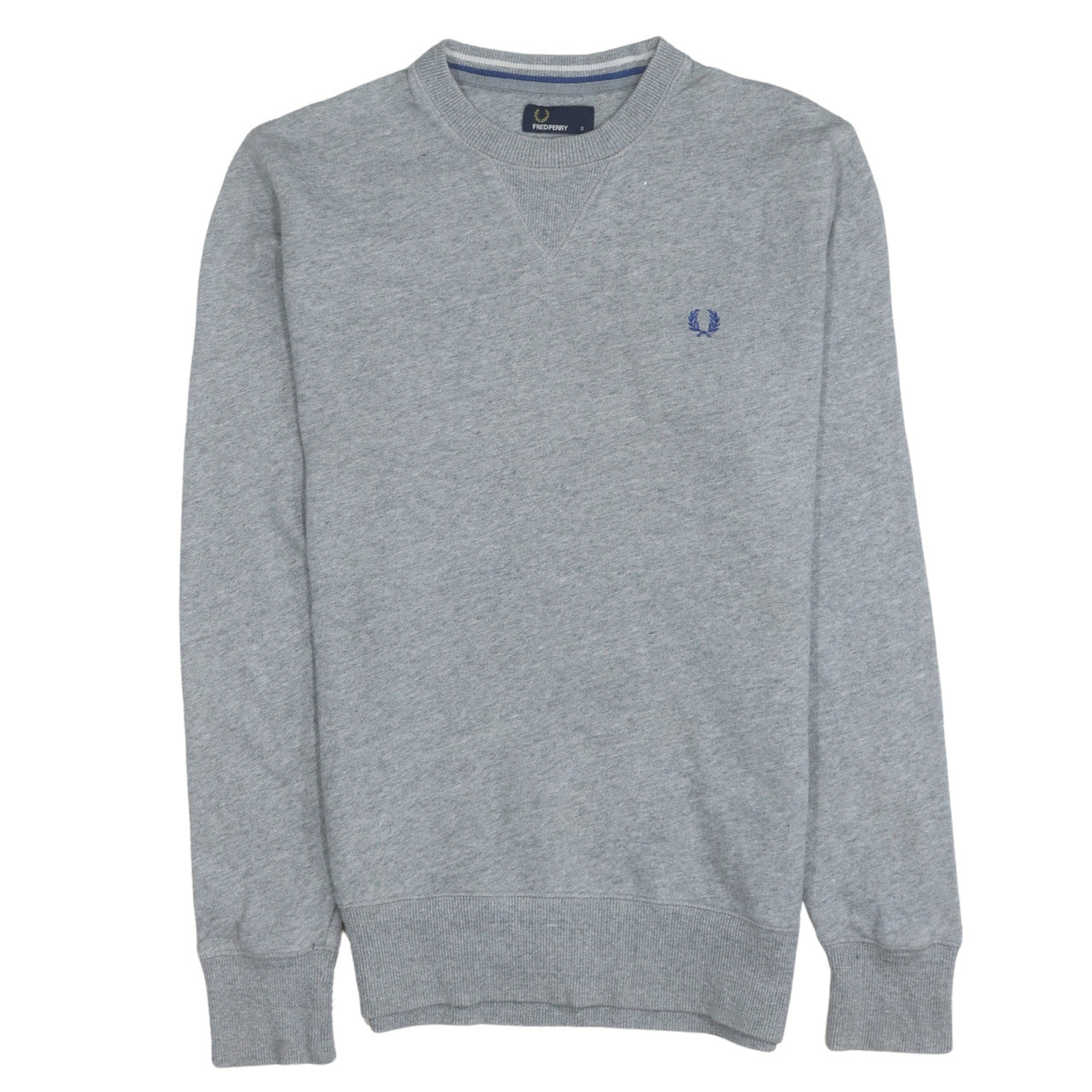 Fred Perry Men's Grey Cotton Crew Neck Sweatshirt Size S