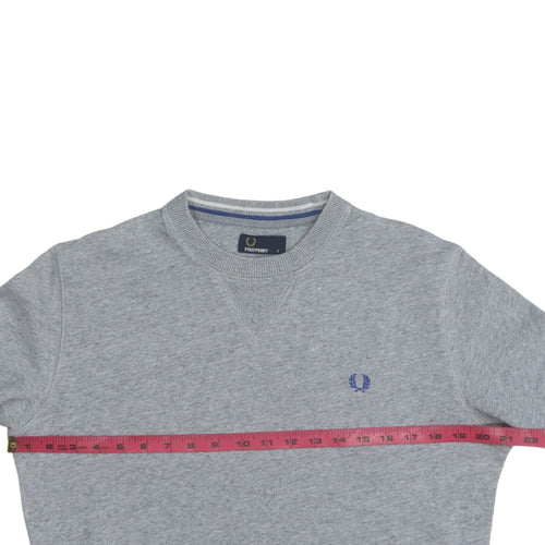 Fred Perry Men's Grey Cotton Crew Neck Sweatshirt Size S