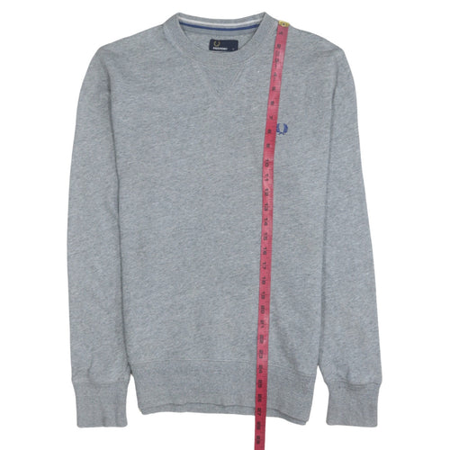 Fred Perry Men's Grey Cotton Crew Neck Sweatshirt Size S