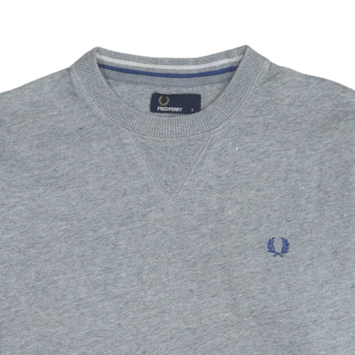 Fred Perry Men's Grey Cotton Crew Neck Sweatshirt Size S