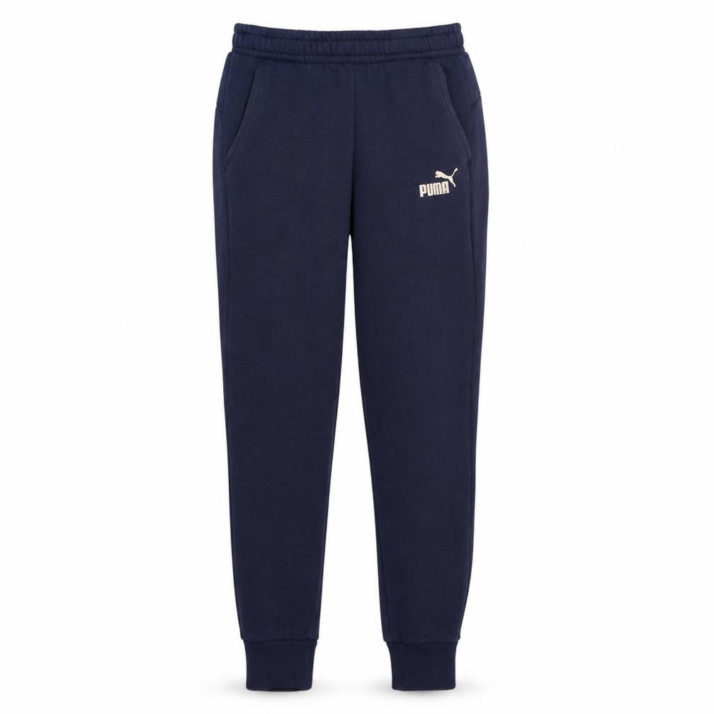 Front view of Puma Men's Blue Jogger Sweatpants, size S, Regular Fit