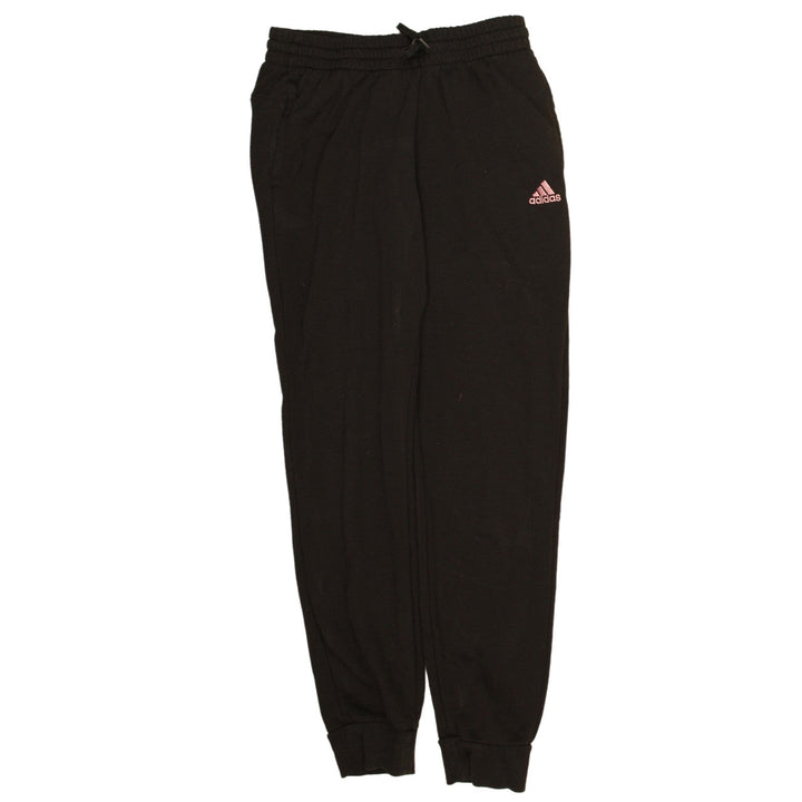 adidas Womens Black Jogger Sweatpants M 12-14 with Pink Logo