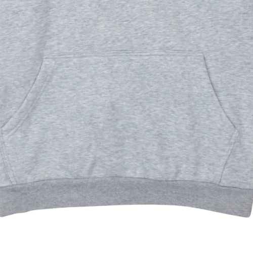 Adidas Mens Grey XL Pullover Hoodie with Logo Graphic Print
