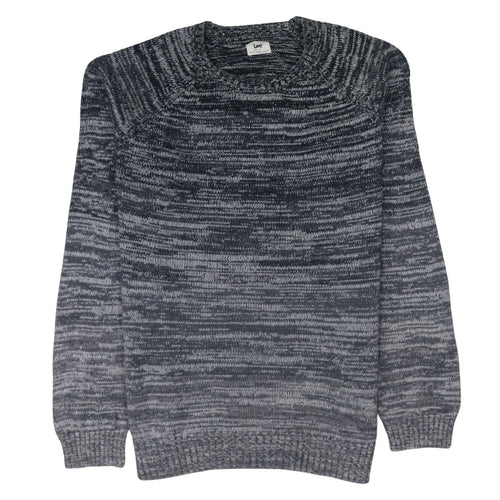 Lee Men's Grey Marl Cotton Crew Neck Pullover Jumper Size M