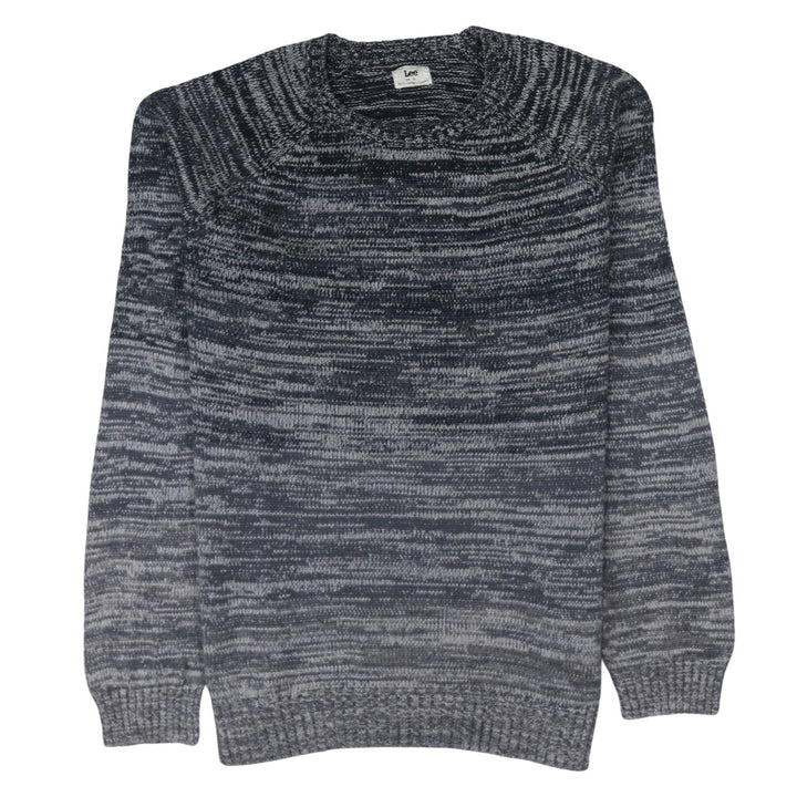 Lee Men's Grey Marl Cotton Crew Neck Pullover Jumper Size M