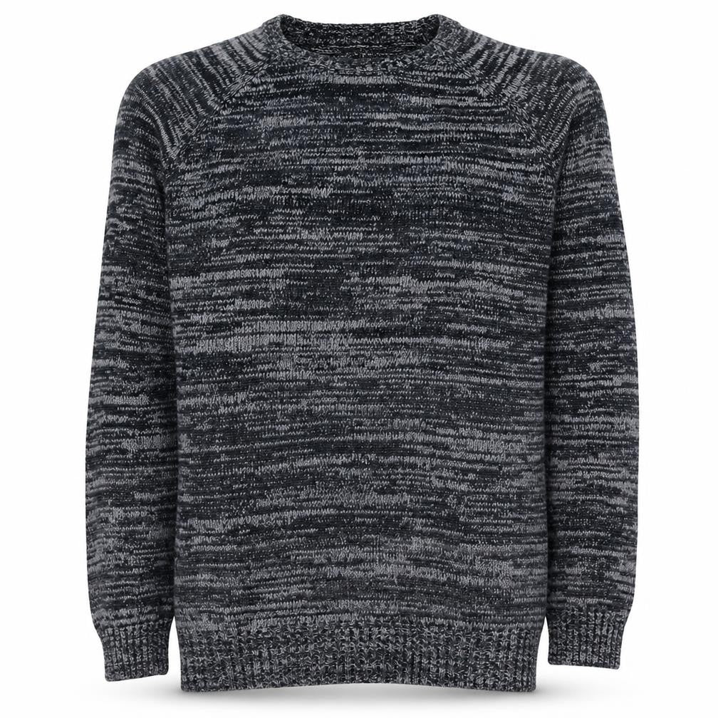 Front view of Lee Men's Grey Marl Cotton Crew Neck jumper, size M