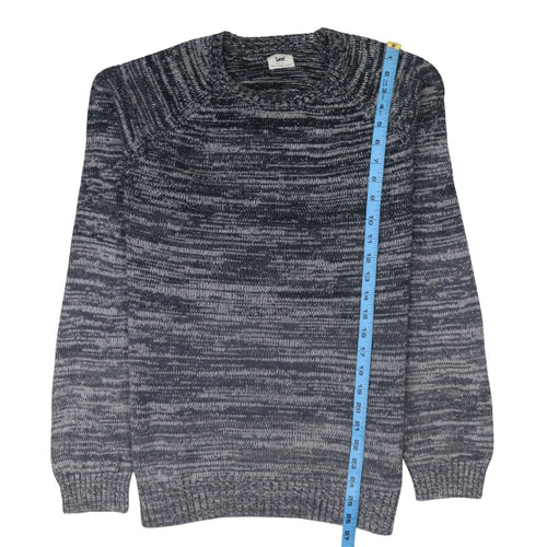 Lee Men's Grey Marl Cotton Crew Neck Pullover Jumper Size M