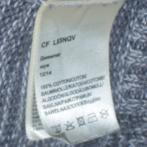 Lee Men's Grey Marl Cotton Crew Neck Pullover Jumper Size M
