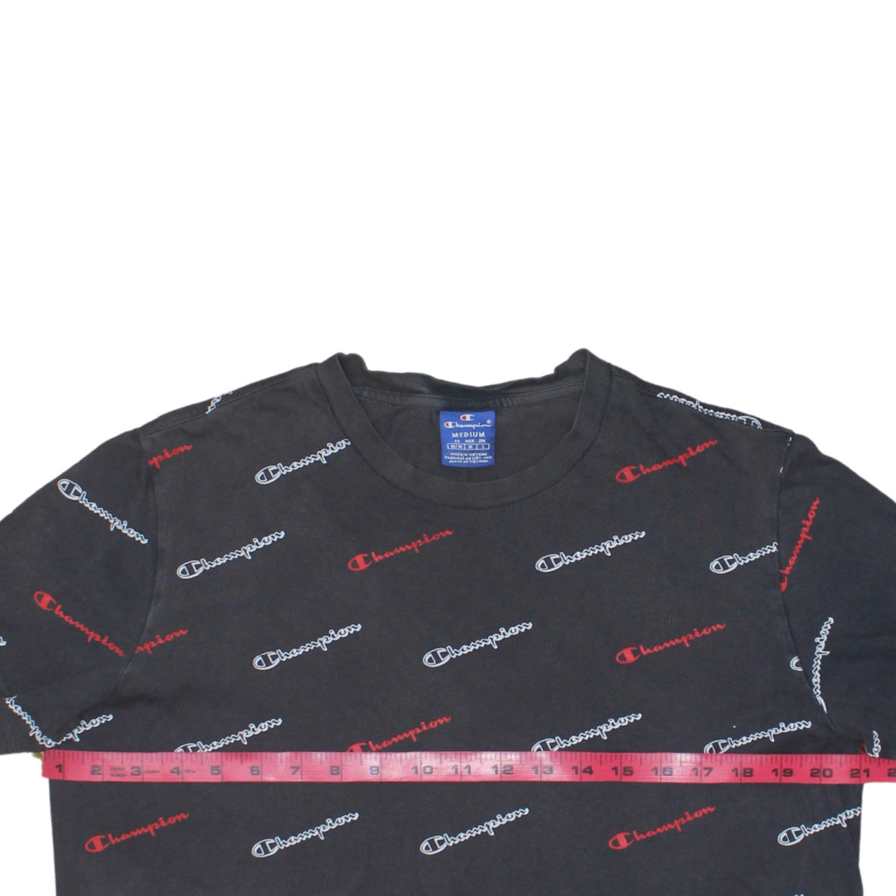 Champion Men's Black Medium Logo Graphic Print T-Shirt