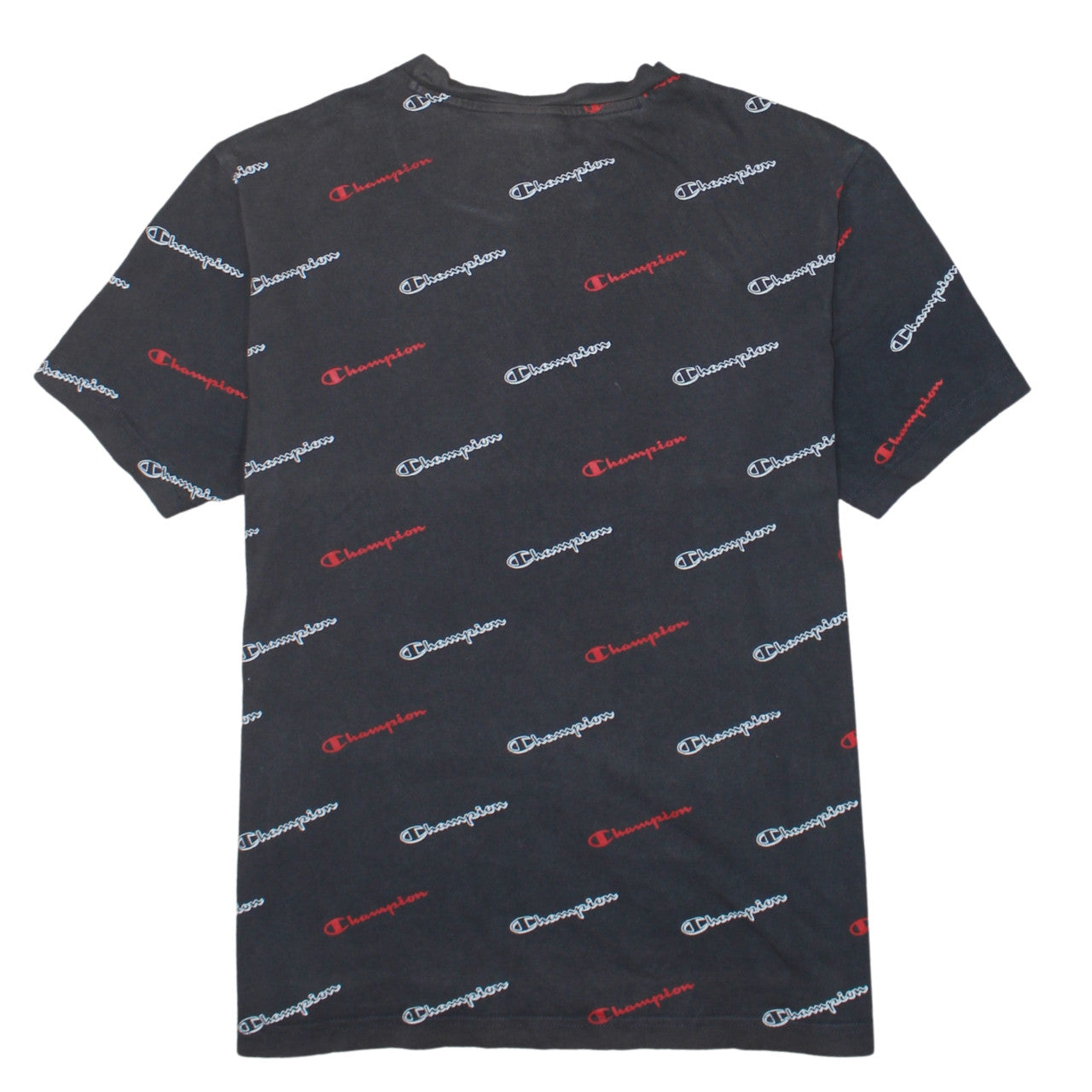 Champion Men's Black Medium Logo Graphic Print T-Shirt