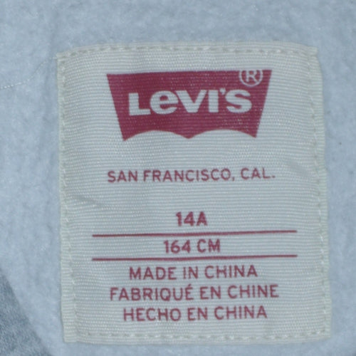 Levi's Boys Grey Logo Pullover Hoodie 14 Years Fleece Long Sleeve