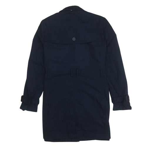 Tommy Hilfiger Womens Blue Long Trench Coat Size M