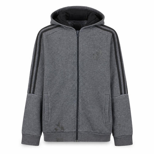 Adidas Boys Grey Full Zip Hoodie 13-14 Years Regular Fit Sportswear