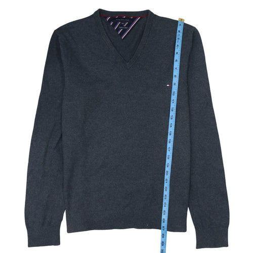 Tommy Hilfiger Men’s Grey V-Neck Cotton Cashmere Jumper XXL